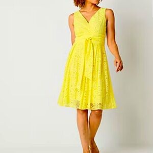 Beautiful yellow lace dress.